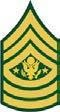 Army rank insignia for pay grade E-9